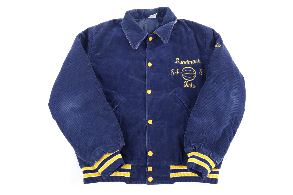 1985 Landmark Girls Blue Corduroy Bomber Jacket product image 1
