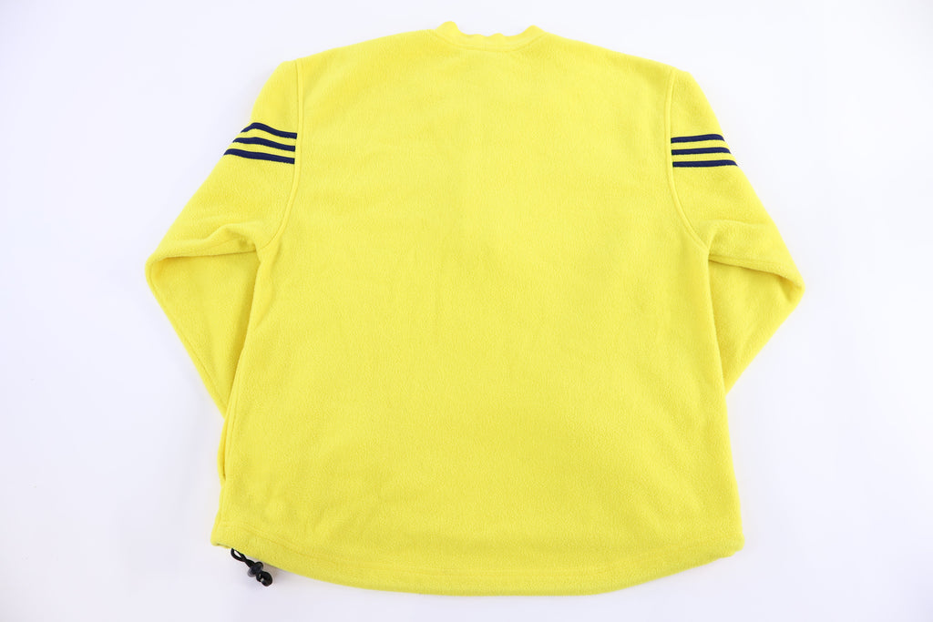 90's Adidas Embroidered Yellow Fleece Pullover