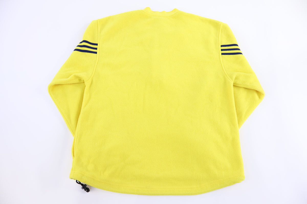 90's Adidas Embroidered Yellow Fleece Pullover