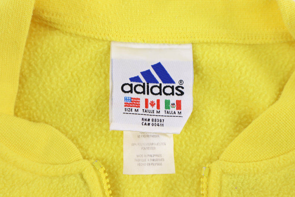 90's Adidas Embroidered Yellow Fleece Pullover