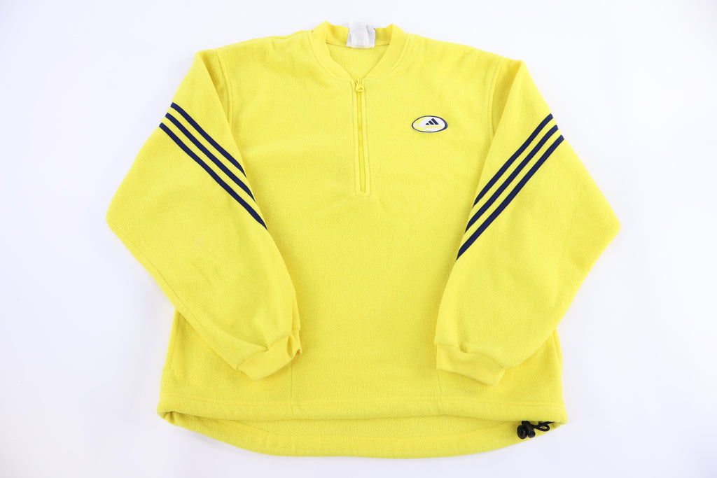 90's Adidas Embroidered Yellow Fleece Pullover