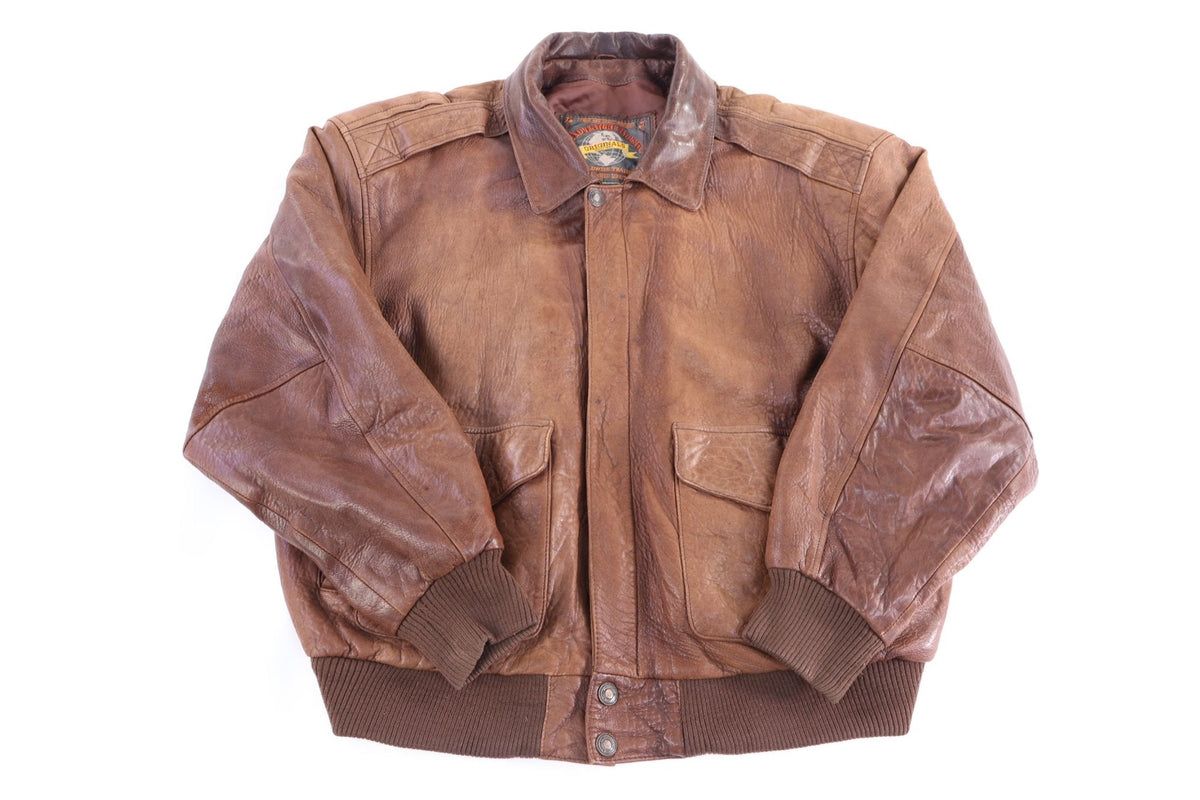 90's American Bound Brown Leather Jacket product image 1