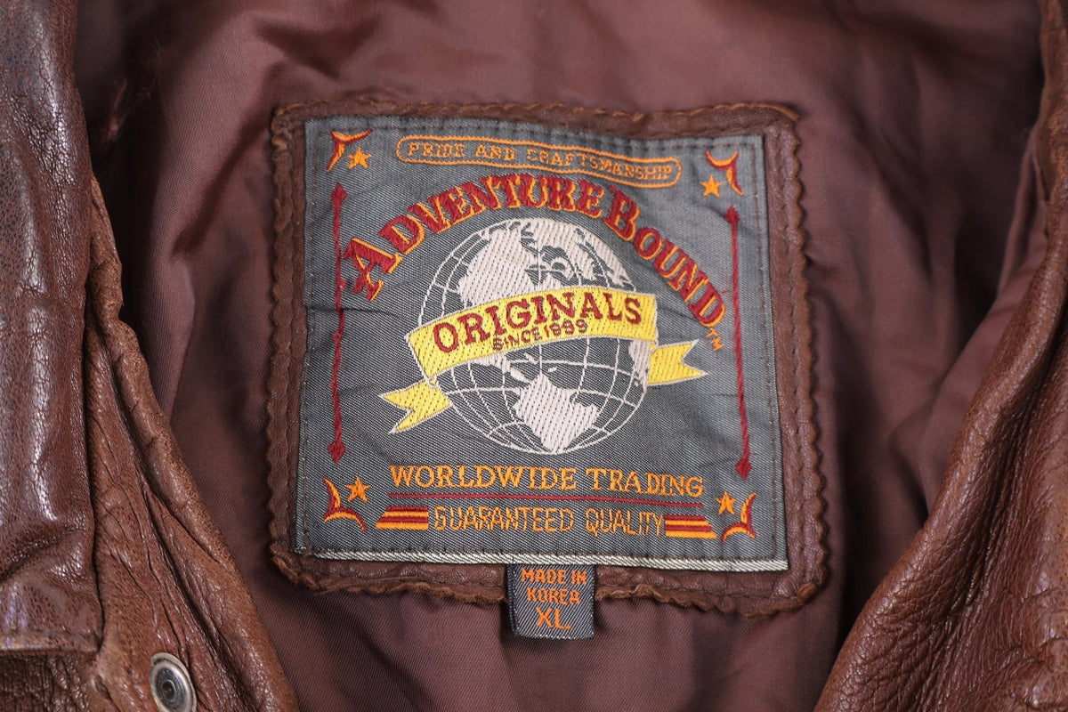 90's American Bound Brown Leather Jacket product image 3