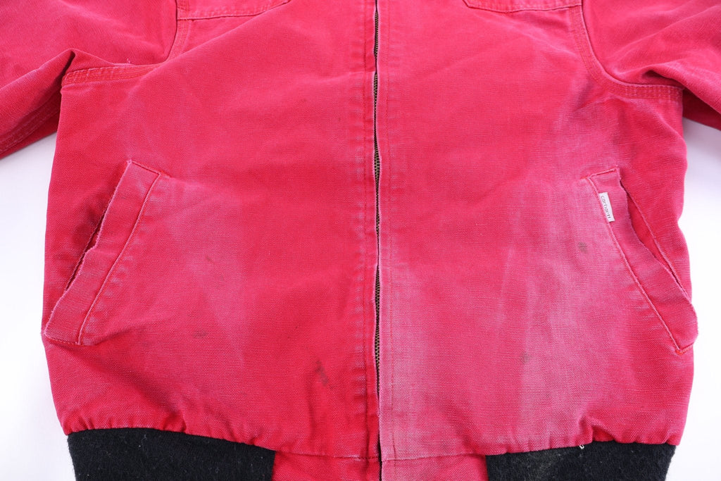 90's Carhartt Logo Patch Red Full Zip Santa Fe Jacket product image 3