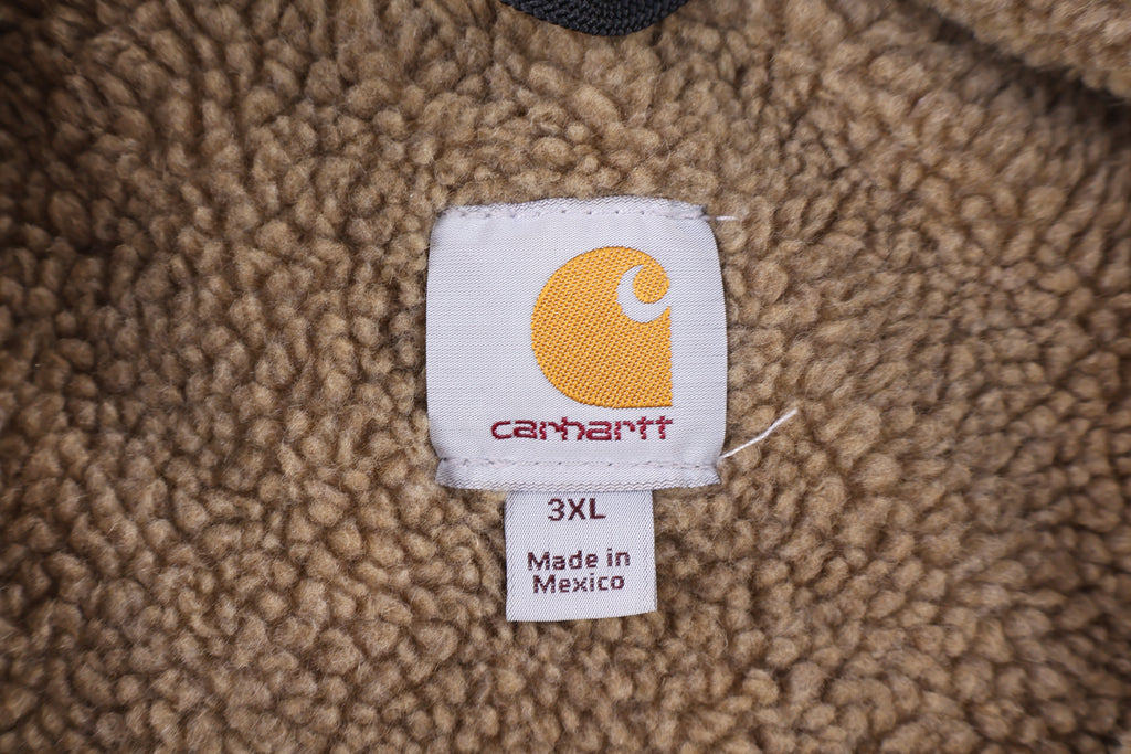 Carhartt Logo Patch Brown Sherpa Lined Full Zip Vest