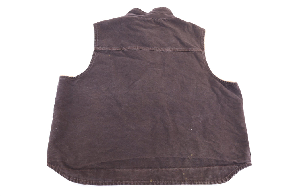 Carhartt Logo Patch Brown Sherpa Lined Full Zip Vest
