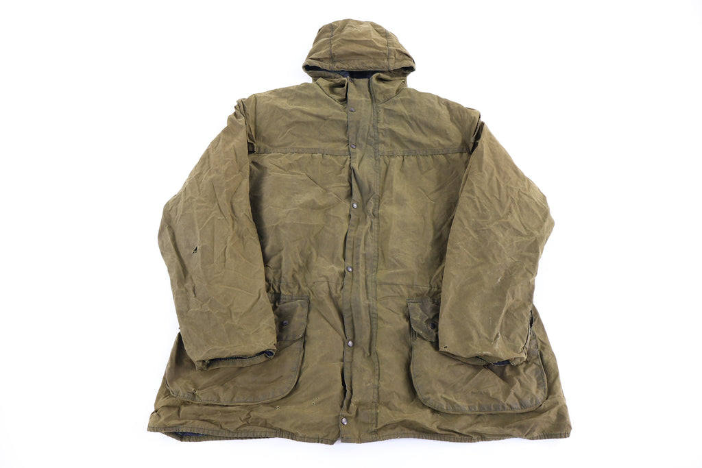 Vintage Barbour Olive Green Waxed Full Zip Jacket product image 1