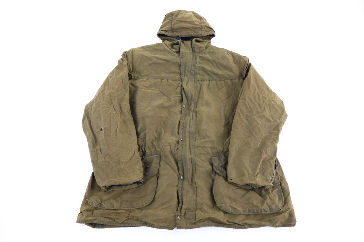 Vintage Barbour Olive Green Waxed Full Zip Jacket product image 1