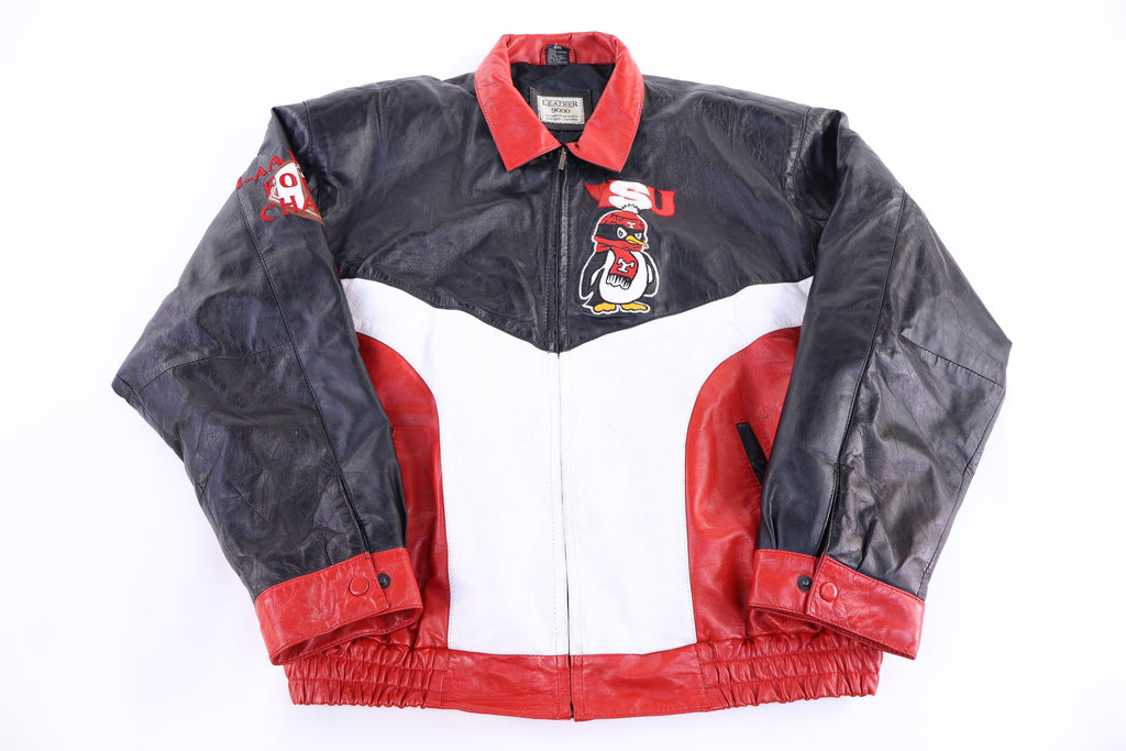 Vintage Youngstown State University Full Zip Leather Jacket product image 1