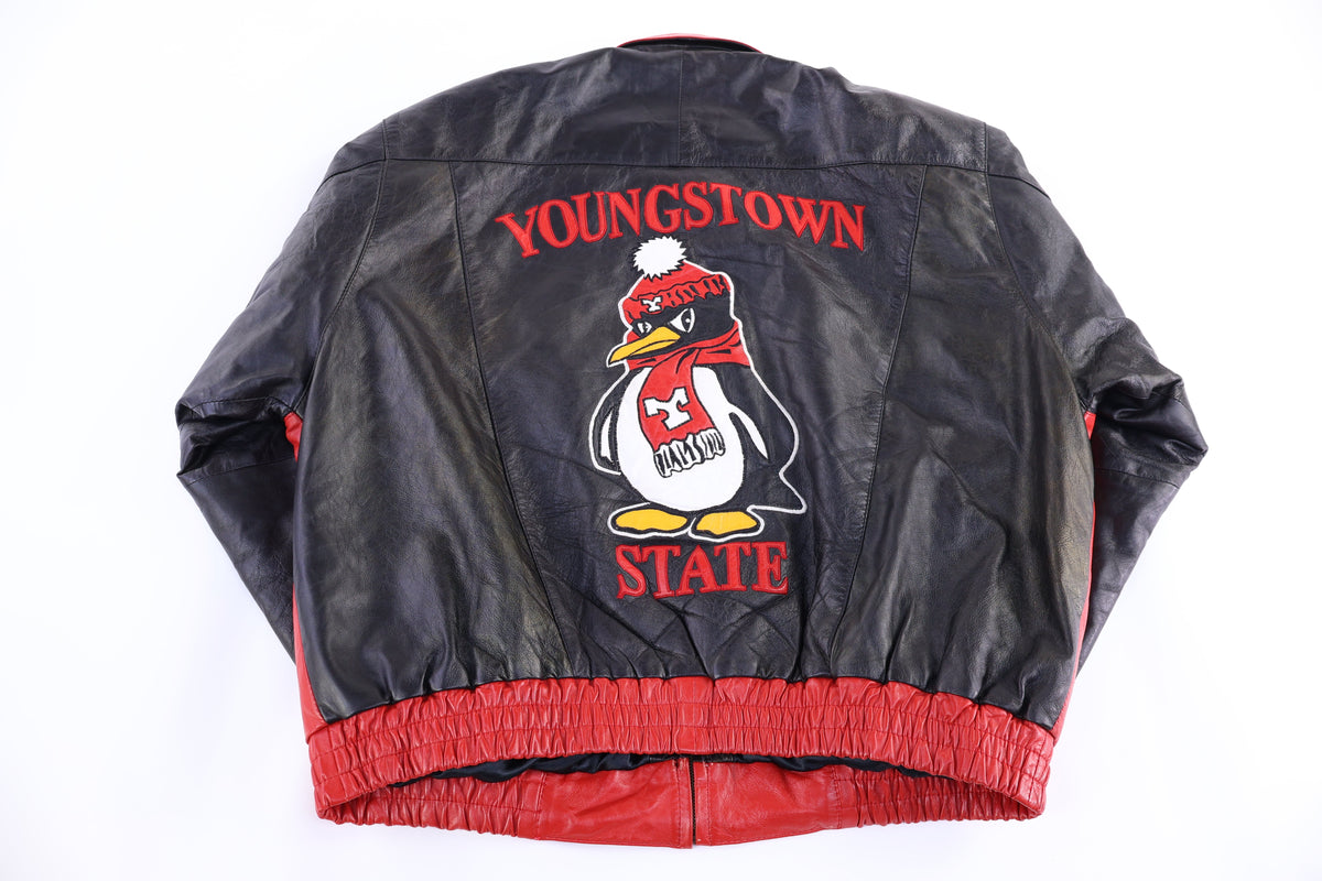 Vintage Youngstown State University Full Zip Leather Jacket product image 2